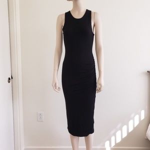 Rouched Midi Dress Black